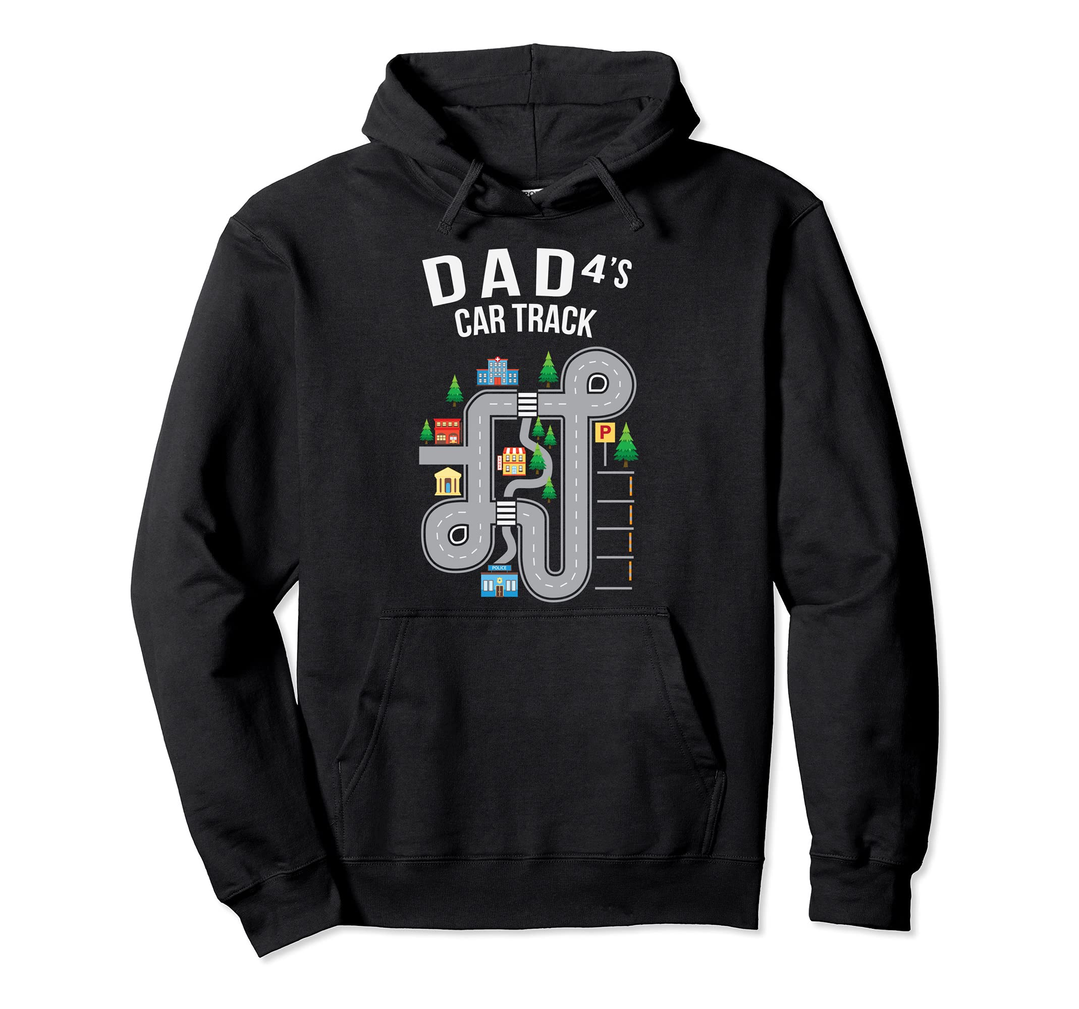 dad4 Car Track Playground Pullover Hoodie