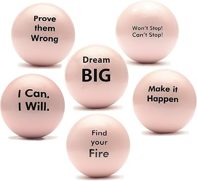 Download Amazon Com Pure Origins Motivational Stress Balls Gift 6 Pack Fidget Accessory For Stress Relief Special Needs Concentration Anxiety Motivation Adhd Autism And Team Building Flamingo Pink Office Products