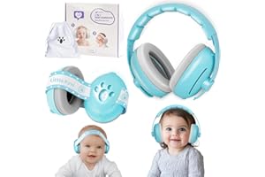 Dekukar 2-in-1 Baby Ear Defender Protection, Comfortable Noise Cancelling Earmuffs for Babies Toddler up to 48 Months - CE Certified - Against Hearing Damage & Improves Sleep, Baby Airplane Essentials