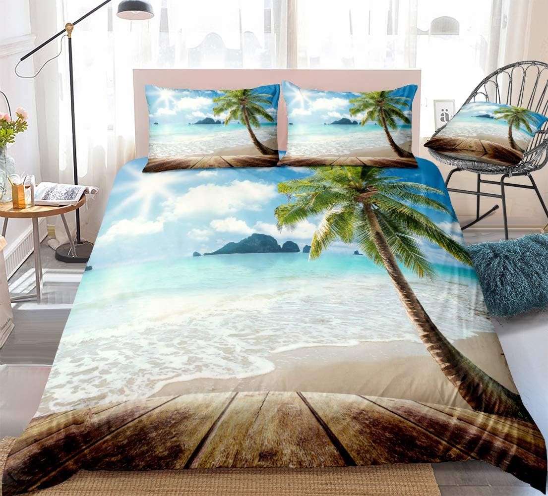 pics Tropical Palm Bedding bedbay beach bedding set twin tropical palm tree duvet cover set sunny beach hawaii ocean beach themed bedding set for boys girls adults 1 duvet cover