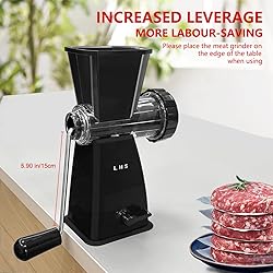 LHS Manual Meat Grinder with Stainless Steel Blades
