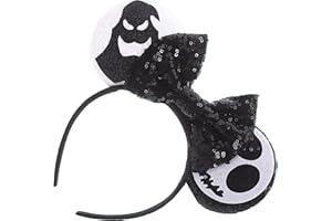 Leziazany Halloween Mouse Ears Bow Headbands nightmare before christmas headband Decoration Cosplay Costume for Party Costume