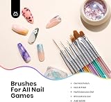 Beetles Gel Polish 6 Pcs Nail Art Brush Set Flat, Oval, French, Gradient & view 7