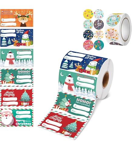 Rouleau d'autocollants de Noël vintage de la part du Père Noël - Étiquettes de Noël décoratives pour enfants - Décorations de fête de Noël (couleur foncée Rouleau d'autocollants de Noël vintage de la part du Père Noël - Étiquettes de Noël décoratives pour enfants - Décorations de fête de Noël (couleur foncée