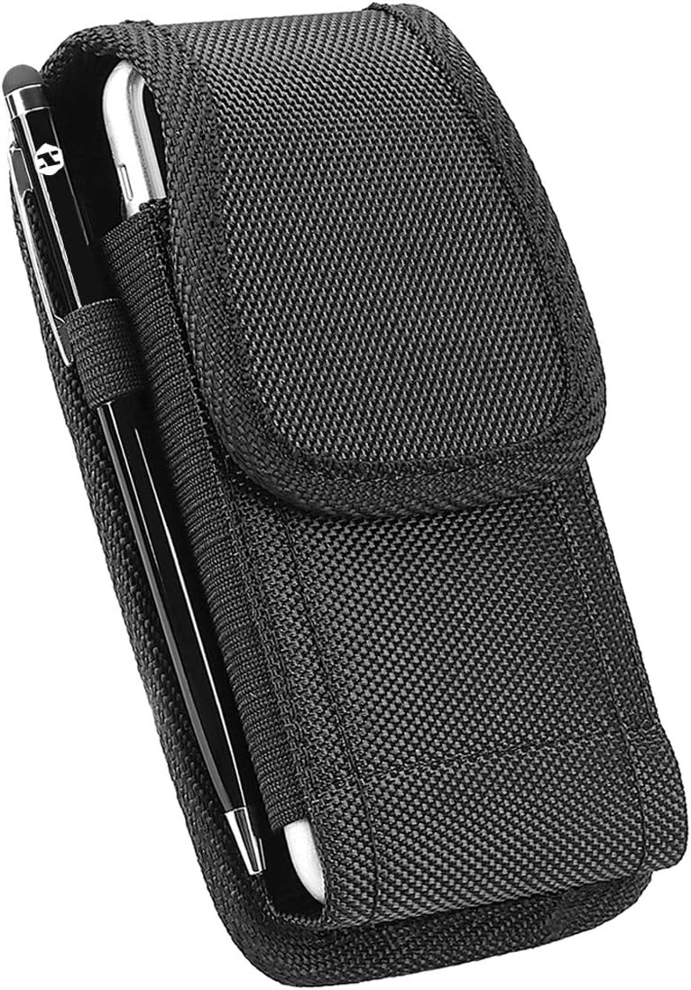 Shidan Heavy Duty Rugged Nylon Phone Holster Case with Belt Clip and Hook for iPhone 13/12/SE 2020/12 Mini/11 Pro/XS/X/8/7/6S/6 (Fits cellphone with slim case)