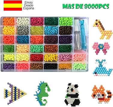 shafier Abalorios Cuentas de Agua 8000 Perlas 32 Colors/Hama Beads/para Niños DIY Artesanía Juguetes Educativos DIY: Amazon.es: Juguetes y juegos