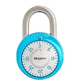 Master Lock Combination Padlock Light Blue Gym Lock, School Lock 1561DLTBLU | 3-digit Combination Lock, School Padlock, Gym Locker Lock 1-7/8-inch Wide Hardened Steel Shackle, Aluminum Cover, Indoor Lock