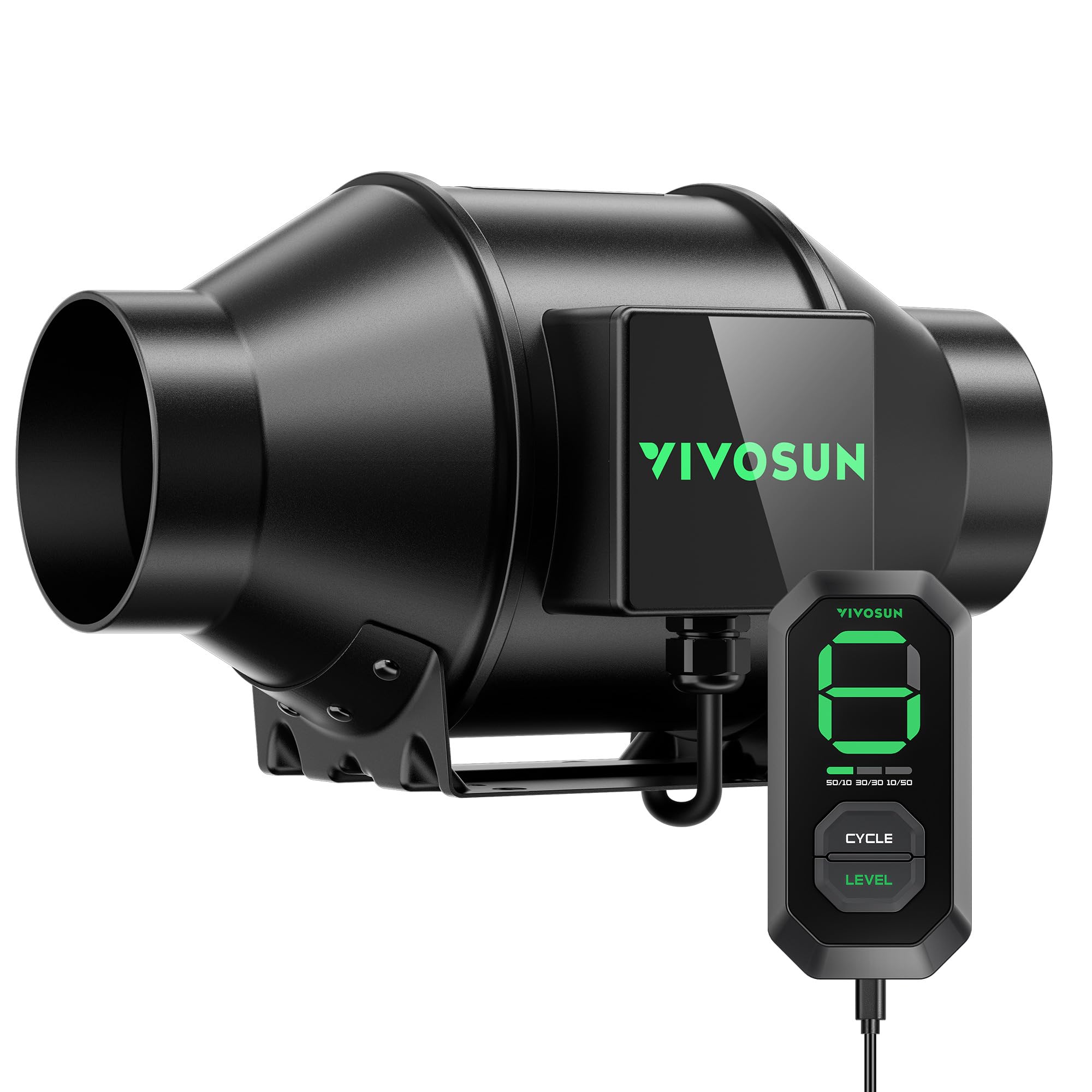 Photo 1 of VIVOSUN AeroZesh G4 4-inch 195 CFM Inline Duct Fan with E12 Speed Controller, Entirely Programmable PWM-Controlled EC Fan for Grow Tent Ventilation