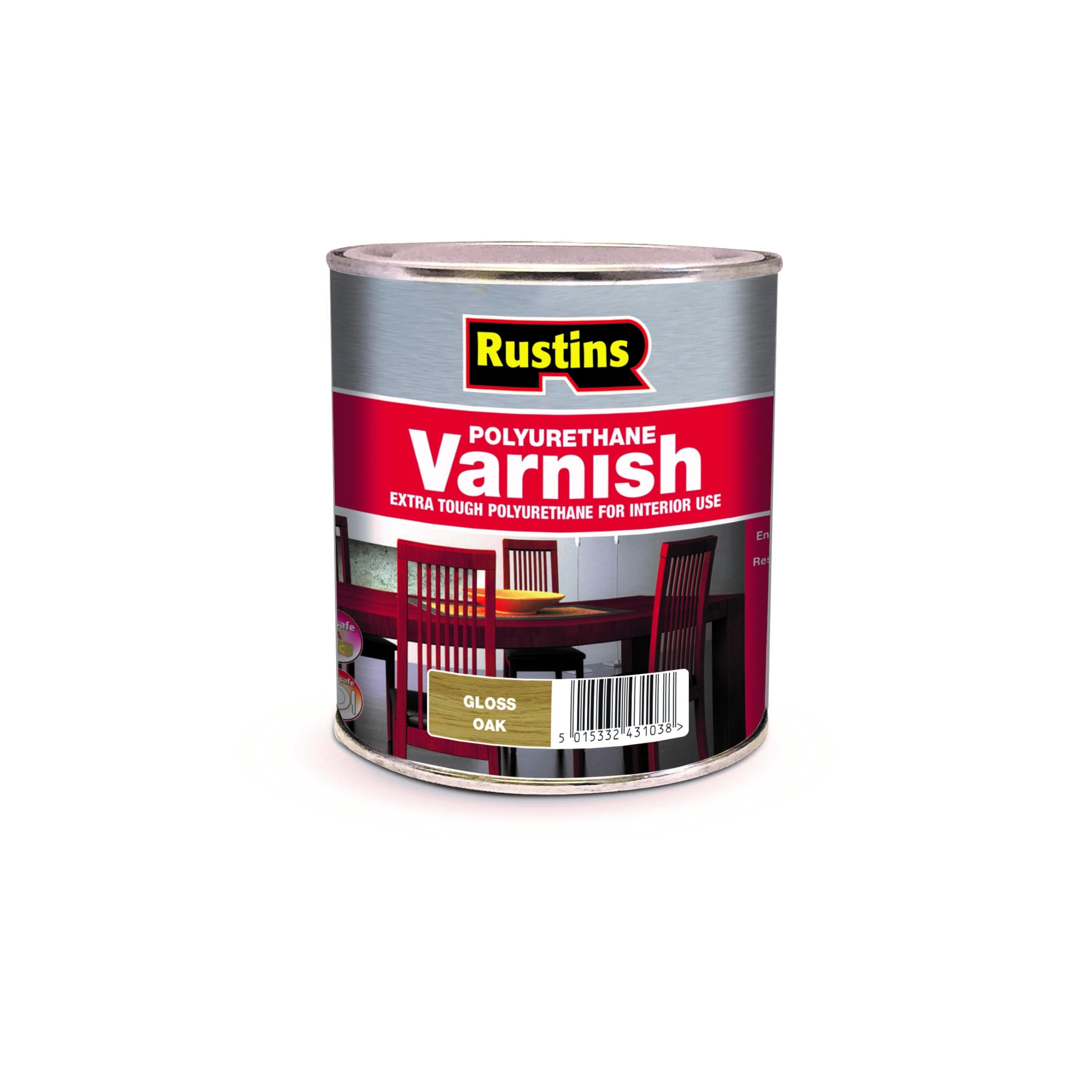 Rustins Polyurethane Varnish Oak Gloss 500ml