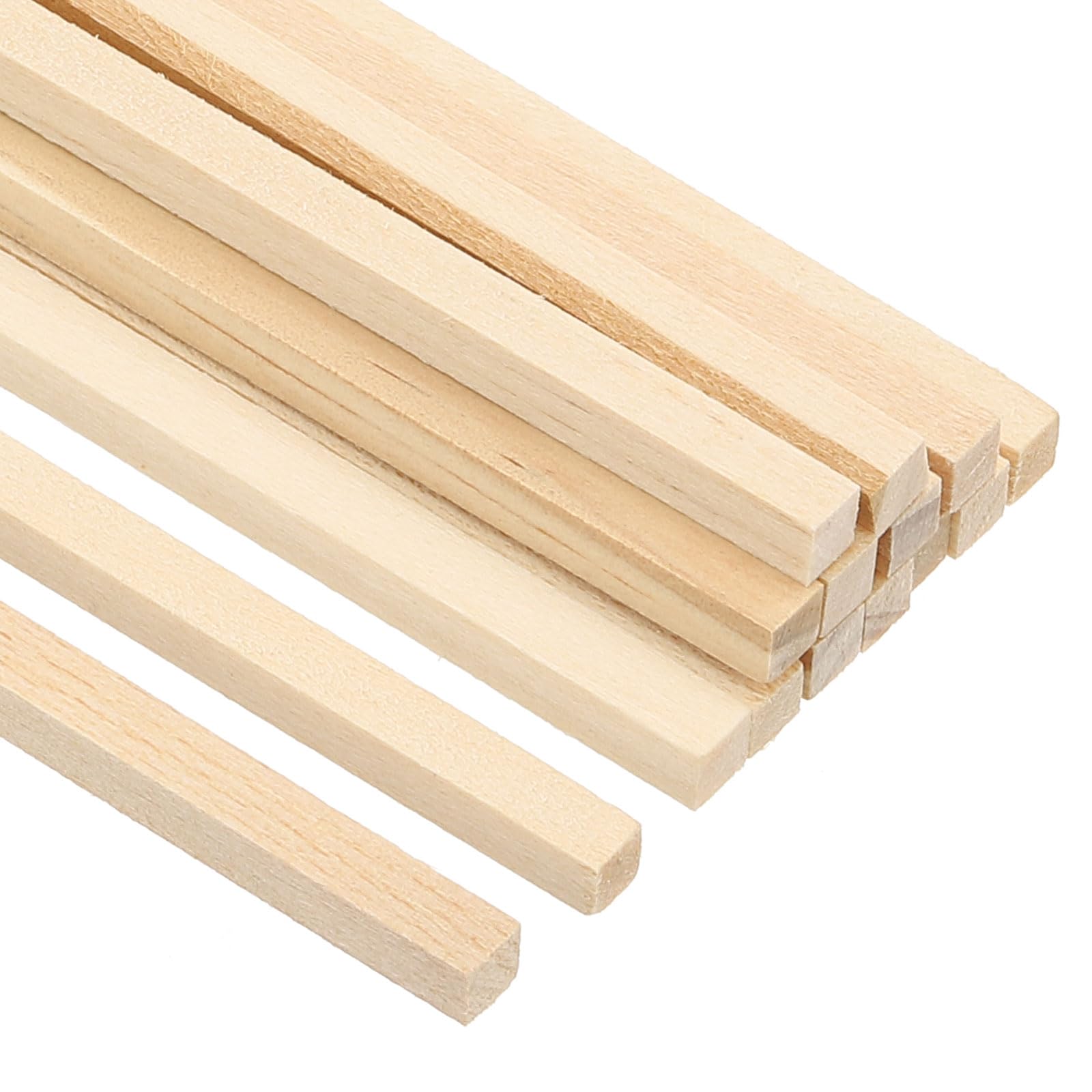 PATIKIL 3/16 Inch Dowel Rods Wood Sticks, 40 Pcs 12 Inch Long Square Wooden Dowels Unfinished Hardwood Sticks for Craft DIY Supplies
