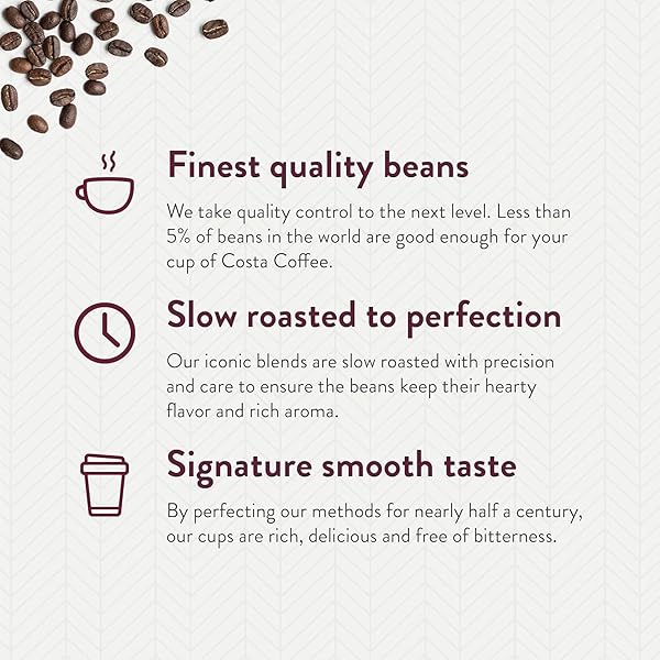 COSTA COFFEE DARK ROAST SINGLE SERVE PODS – SIGNATURE BLEND – 10 CT BOX