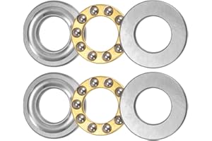uxcell F10-20M Thrust Ball Bearing 10mm x 20mm x 5.5mm Brass with Washers ABEC1 2pcs