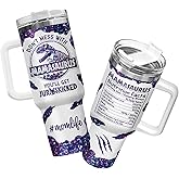 34HD Funny Dinosaur Tumbler 40oz Coffee Mug with Handle and Straw, Stainless Steel Insulated Travel Cup, T Rex Mom Gifts, Mothers Day Gifts