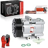 A-Premium Air Conditioner AC Compressor with Clutch | Compatible with Ford F-150, F-250, F-250 350 450 550 Super Duty, E-450 Super Duty, Excursion, F-53 &amp; Lincoln Blackwood