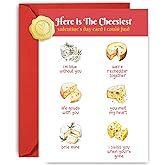 Wonkali Funny Cheese Menu Valentines Day Cards Gifts, Cheesiest Pun Valentine's Day Card with Envelopes for Him, Her, Husband, Wife, Fiance