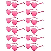 AGGKKY 12 Pairs Heart Shaped Sunglasses for Women Colorful Glasses Fun Trendy Transparent Heart Sunglasses Party Favor