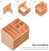 Lesfit Wooden Desk Tidy Organiser Office Stationery Storage 34x28x25 cm view 4