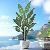 8FT Artificial Bird of Paradise Tree 94 Inch Large Faux Silk Plants Banana Leaf with 17 Trunks in Black Pot for Home Decor Living Room Office Bedroom