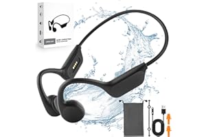Banoshalo Bone Conduction Headphones - Swimming, Wireless Bluetooth, MP3 Mode 2 in 1, 10 H Battery Power, Fast Charging, IPX8 Waterproof for Sports