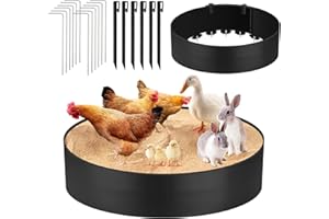 Kalolary Chicken Dust Bath Tub, 37.4''D x 7.8''H Adjustable Dust Bath for Chickens with Bottomless Design, Chicken Dust Bath 