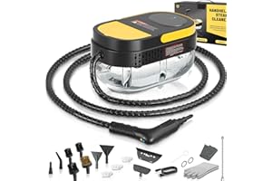 Gautye Steam Cleaner, 3-Level Adjustable Handle, 15s Heat-Up, 1.69 Quarts Tank, Portable Steamer for Cleaning with 15 pcs Accessories, Steam Cleaner for Home for Dirt, Grease, Grout, Tile,Floor, Car