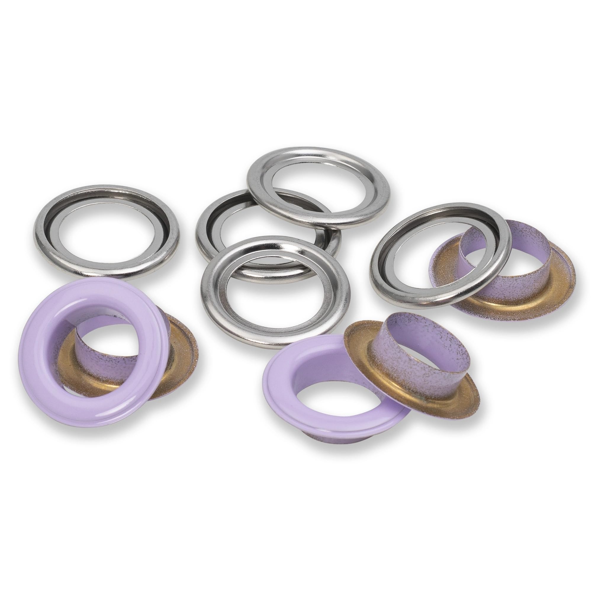 Prym 542542 Eyelets with washers, 11 mm, red/Silver, can be Used with The Vario Creative Tool, Purple, Ø 14 mm