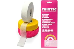 THIMTEC - The Original Thimble Tape for Hand Sewing - Fully Adjustable Nail & Finger Protector - A Smarter Alternative to Classic Knitting Thimbles - Multicolor, 3-Pack