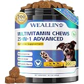 Dog Vitamins and Supplements with Glucosamine Probiotics 200ct Chicken | Dog Multivitamin is Human-Grade Ingredients with Omega-3 Chondroitin, Daily Vitamins Chewable for Hips &amp; Joints, Gut, Immune