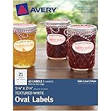 Avery Oval Labels with Sure Feed for Laser & Inkjet Printers, 1-1/8" x 2-1/4", 63 White Labels (80502)