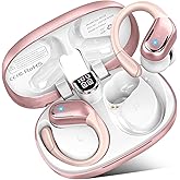 Wireless Earbuds, 75Hrs Bluetooth 5.4 Headphones Sport, Bluetooth Earbuds with ENC Noise Canceling Mic, Bass Stereo Wireless Earphones IP7 Waterproof Over Ear Buds with Earhooks for Running, Rose Gold