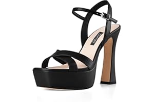 Dumjey Platform Heels for Women Chunky High Heel Sandals with Ankle Strap, Open Toe Dress Shoes for Work Party Evening Wedding