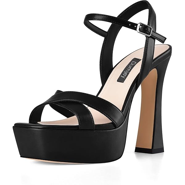 Mettesally Women's Peep Toe Platform Heels - Chunky Slingback Sandals, 5.5" Heel, Summer Dress Pumps