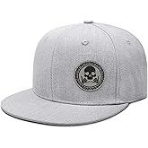 Chicken Noodles Flat Brim Hats for Men - Gothic Style Skull Hat Leather Pattern - Hip-Hop Snapback Hat Skeleton Hats for Men