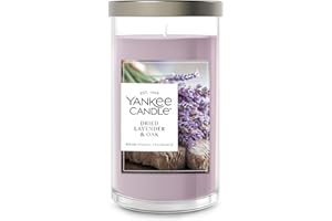 Yankee Candle Medium Pillar Scented Candle with up to 115 Hour Burn Time, Premium Plant Wax Blend for Consistent Burn, 14.25 oz Pillar Candle with Room Filling Fragrance, Dried Lavender & Oak