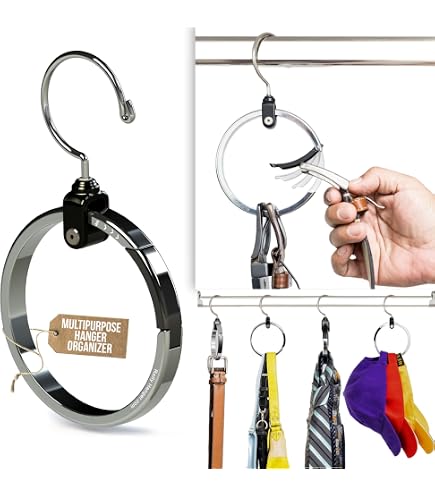 Lot de 2 cintres porte-écharpes - 28 rangements de cercles / anneaux
