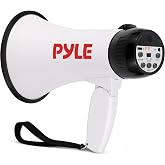 Pyle Rechargeable Bullhorn Megaphone with Voice Recording, AUX Input &amp; Siren, USB-C Fast Charging, 1200-Yard Voice Range for Sports Coaching, Events &amp; Crowd Control