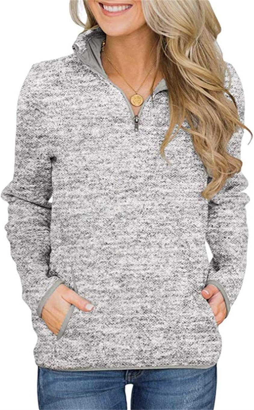 women's quarter zip pullover sweatshirt