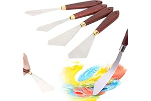 4Pcs Stainless Steel Painting Knives Spatula Palette Knife Oil Painting Accessories Color Mixing Set for Oil Painting Art Spa