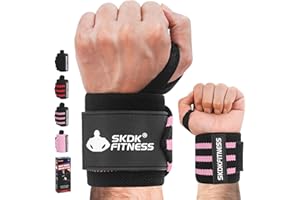 SKDK Wrist Wraps- Wrist Straps for Weightlifting with Thumb Loop,12" 18" 21" Professional Wrist Straps for Wrist Support,Powerlifting,Strength Training,Bodybuilding,Men & Women(Pair)