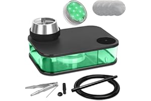 REANICE Modern Portable Acrylic Hookah Set Complete Portable Book Hookahs with Silicone Bowl 50pcs Tin Foil