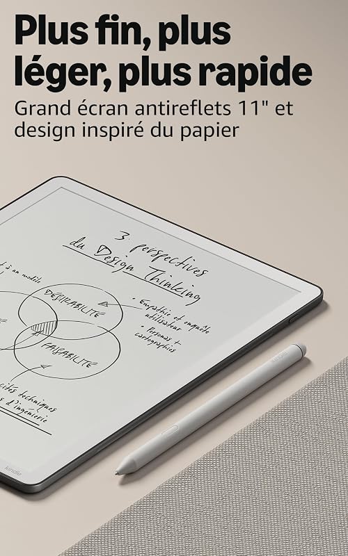 Kindle Scribe 32 Go (nouvelle génération) : écran 11" effet papier avec éclairage avant ; plus fin, léger et rapide ; écrivez dans le carnet de notes intégré, les documents et les livres