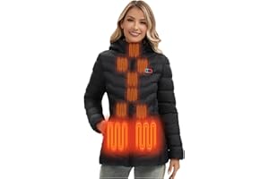NBtoUS Womens Heated Jacket with 2PCS 10000mAh Power Bank,3 Heating Level, 8 Heating Zone