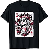 Queen of Hearts Coffee Lover Women Gambling Gambler T-Shirt
