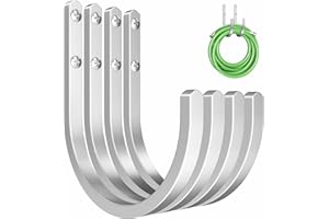 SONGSOSO Garden Hose Holder Wall Mount - Heavy-Duty Aluminum Hose Hanger for Outside, Durable Wall-Mounted Hose Holder for Garden & Outdoor Use 4 Hooks, Silver