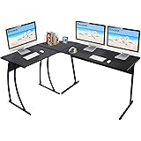 CHADIOR L Shaped Corner Computer Gaming Desk 58" L x 44" W Modern Workstation Table for Small Space Home Office, Black