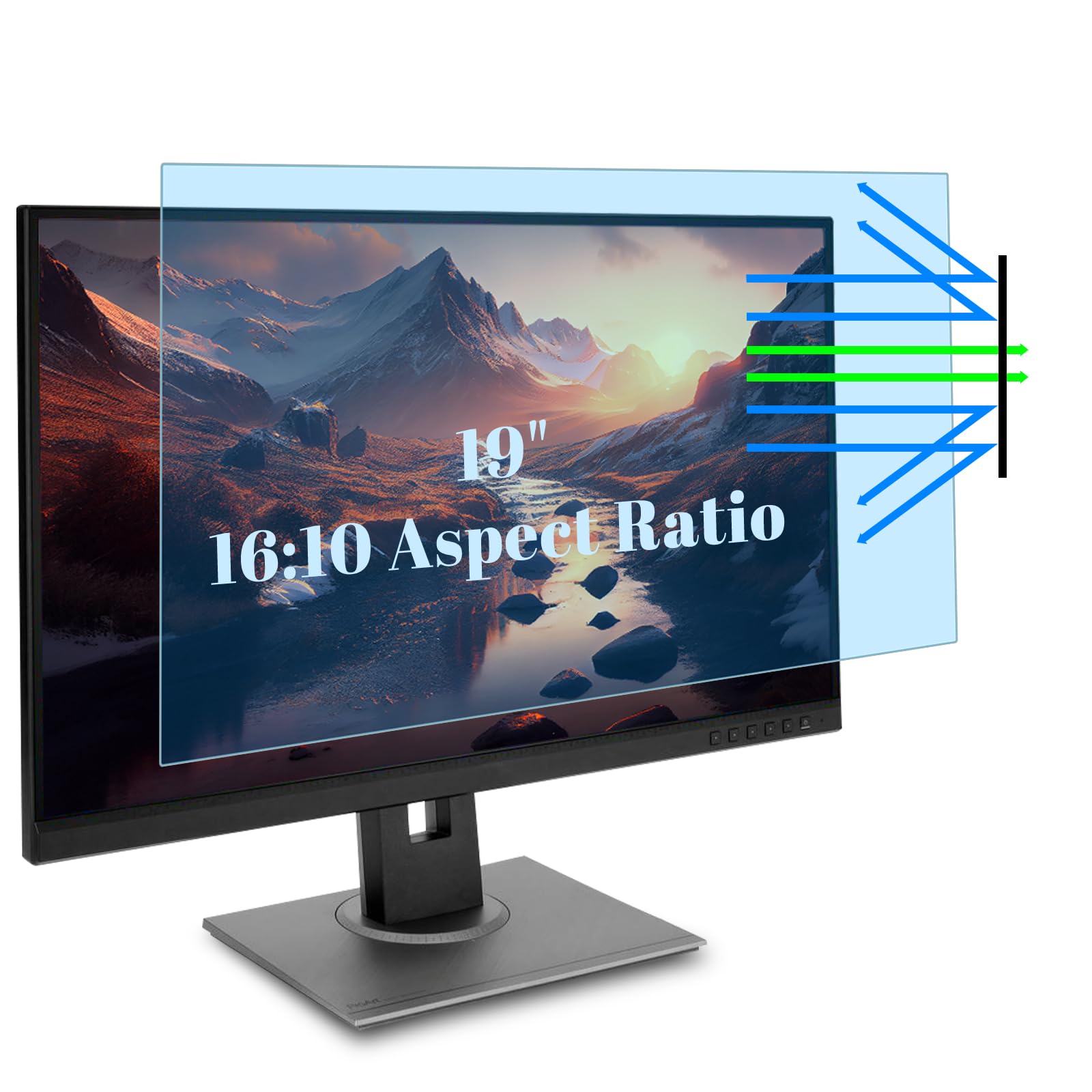 HaruYo Anti Blue Light Screen Protector Compatible with 19 Inch Laptop, Removable Anti Glare Blocking Screen Filter, Eye Protection Filter Film, Enhanced Screen Protector for 19" Display (16:10)