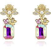 Bee Honeybee Drop Red Christmas Sock Enamel Green Gnome Disco Ball Christmas Elk Reindeer Snowflake Rhinestone Bell Rhinestone Dangle Earrings Yellow Flower Earrings Colorful Cubic Zirconia Earring