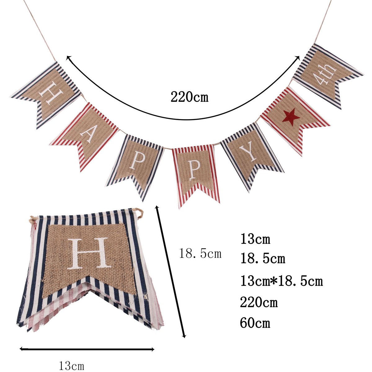 Coxeer Independence Day Banner Hanging Banner Happy 4th Decorative