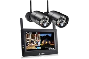 seQuro GuardPro Wireless Surveillance Security Camera System with Monitor, IP66 Weatherproof Outdoor Night Vision HD AC-Power