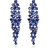 EleQueen Sparkle Marquise Rhinestone Crystal Statement Dangle Earrings for Women, Art Deco Prom Chandelier Jewelry for Wedding Bridal